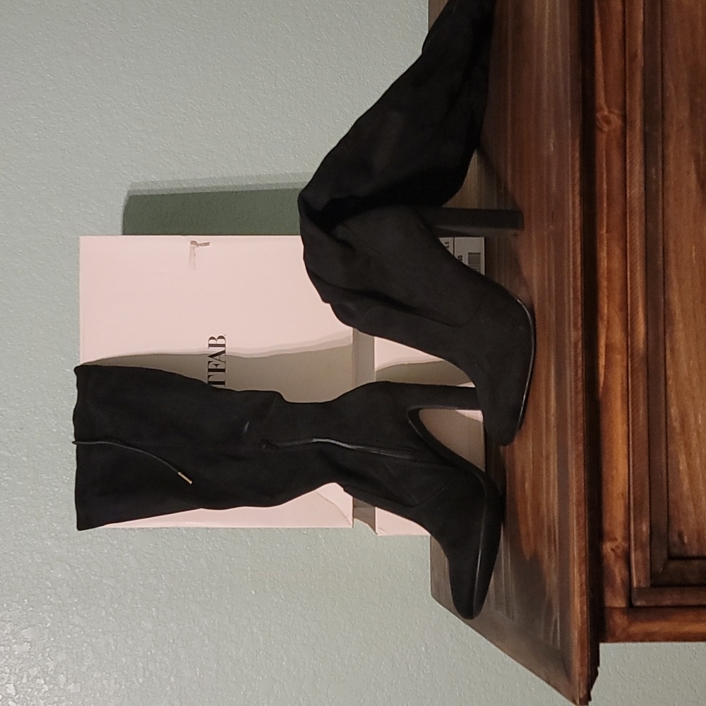 Justfab over the knee heel black boots